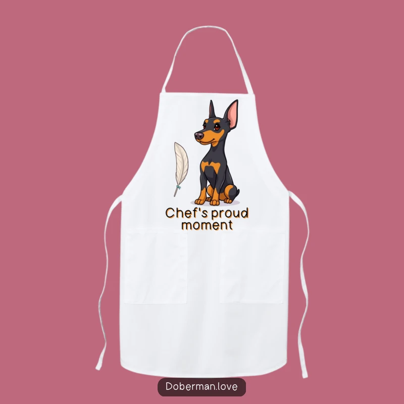 Funny Proud Doberman Feather Apron: Kitchen Sophistication, Practical Funny Gift