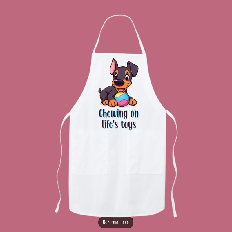 Funny Cheerful Doberman Toy Apron: Kitchen Playtime, Hilarious Gift