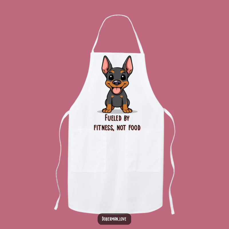 Funny Doberman Apron: Happy Panting Chef Dog, Hilarious Gift for Kitchen Enthusiasts