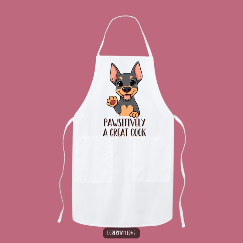 Funny Kawaii Doberman Apron: Cute Kitchen Helper, Fantastic Funny Gift
