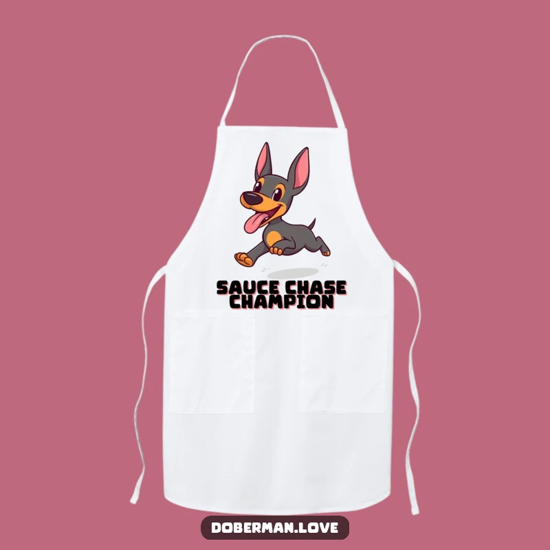 Funny Doberman Apron: Cook with Joyful Tongue Out Flair, Chef Gift