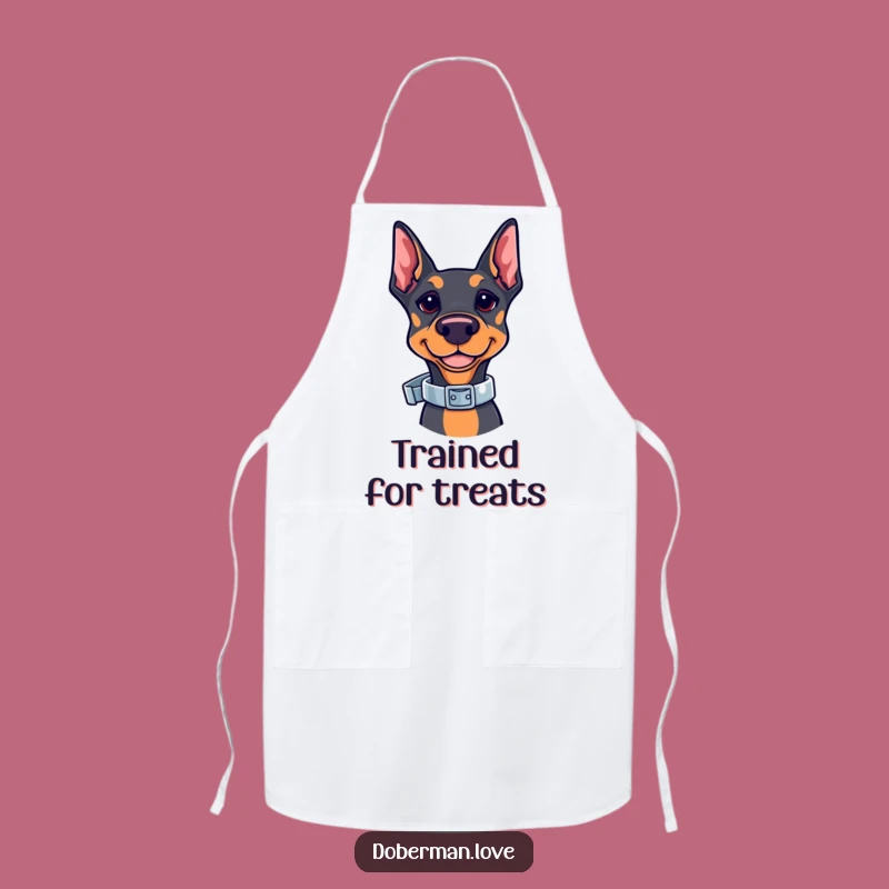 Funny Kawaii Doberman Apron: Collar Balancing Chef - Perfect Funny Gift