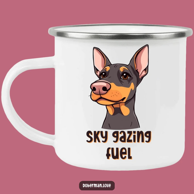Funny Doberman Camping Mug: Kind Eyes for Loyal Adventures