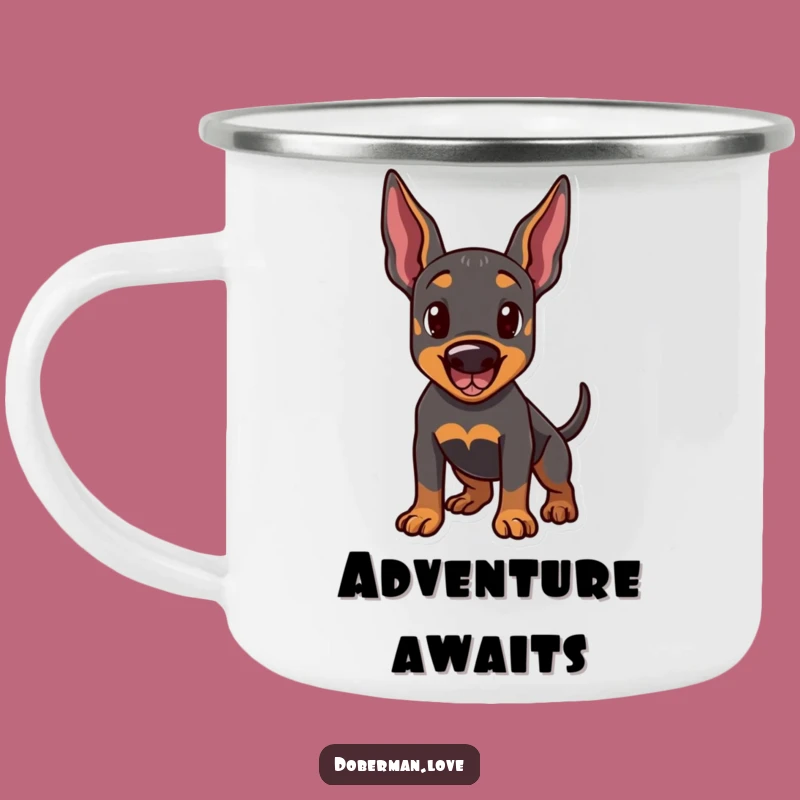 Funny Doberman Playtime Campfire Mug: Sip Your Fun Outdoors