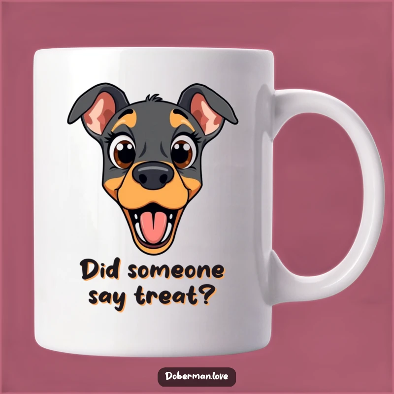 Funny Surprised Doberman Mug: Hilarious Reaction Gift for Dog Lovers