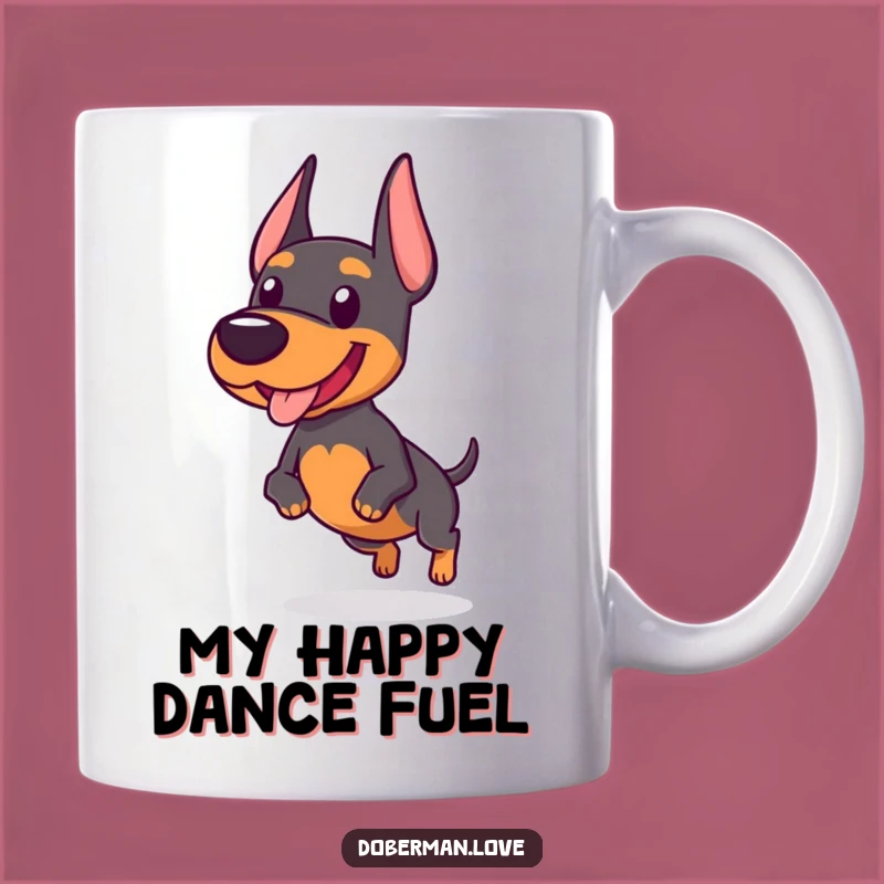 Funny Chubby Doberman Mug: A Wobbly Trot Makes a Hilarious Gift!