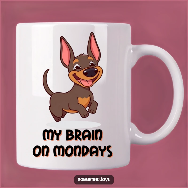 Funny Doberman Tail Chaser Mug: Hilarious Dog Lover Gift for Coffee Lovers
