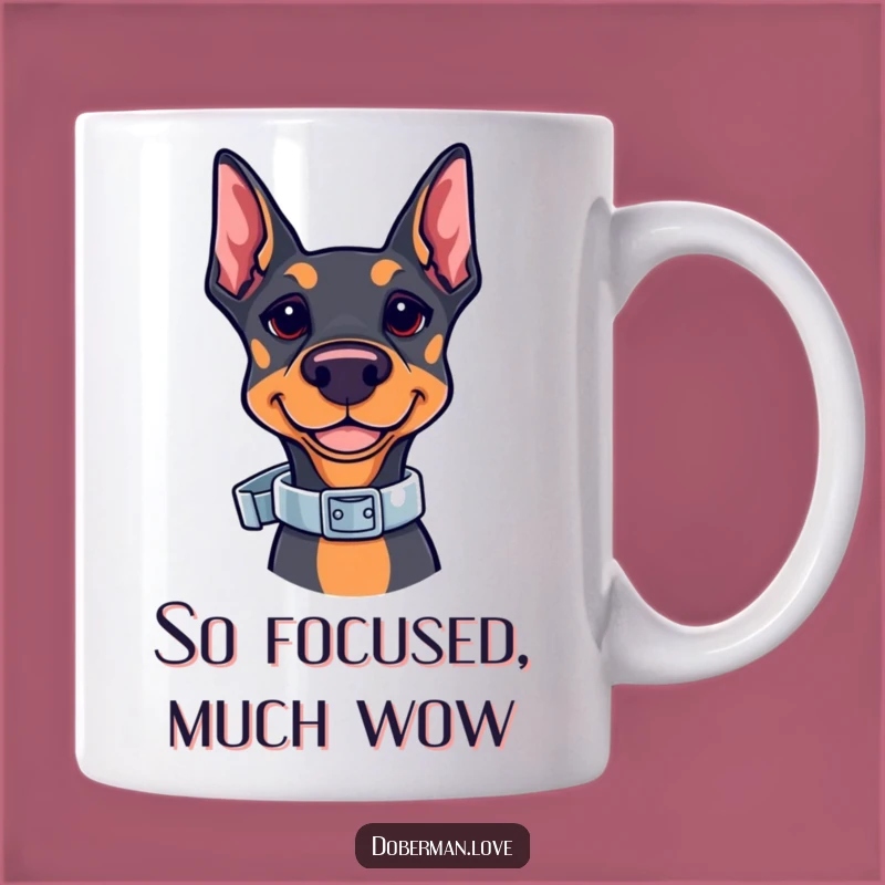 Funny Kawaii Doberman Mug: Collar Balance Trick - Perfect Gift for Dog Lovers