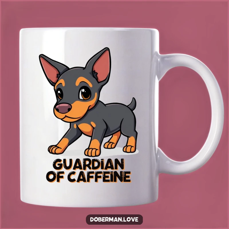 Funny Protective Doberman Mug - Kawaii Guard Character Gift, Loyal