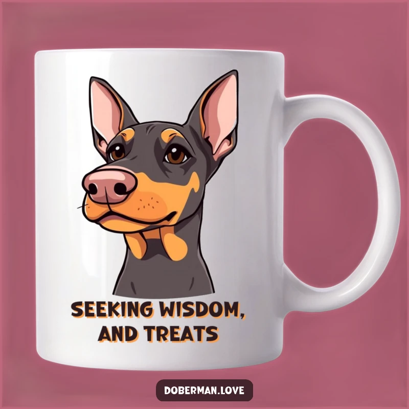 Funny Doberman Mug: Kind Eyes Looking Upward Dog Gift