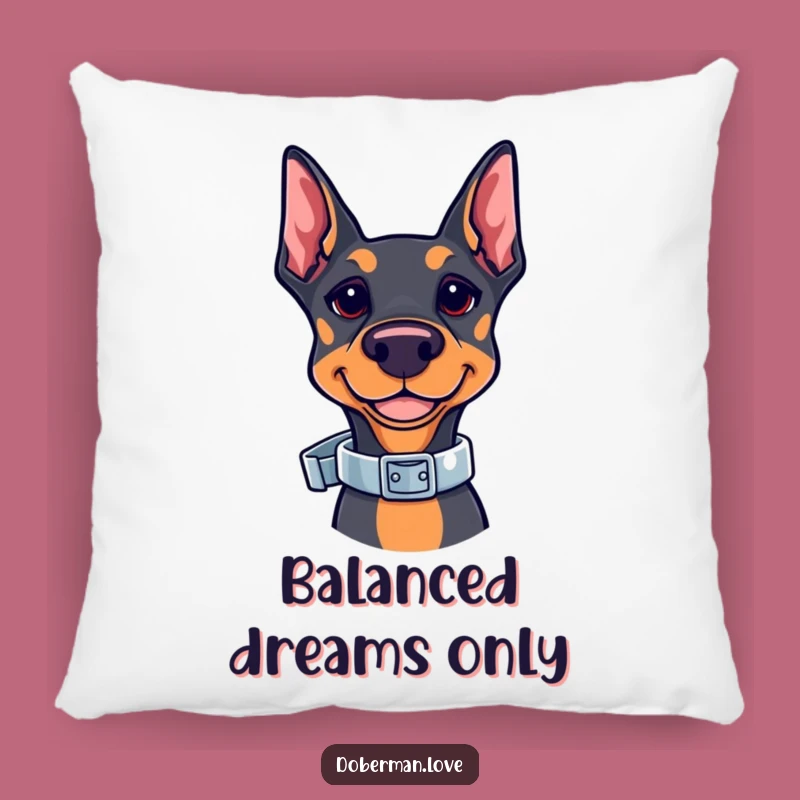 Cozy Funny Kawaii Doberman Pillow: Collar Balance Comfort - Adorable Funny Gift