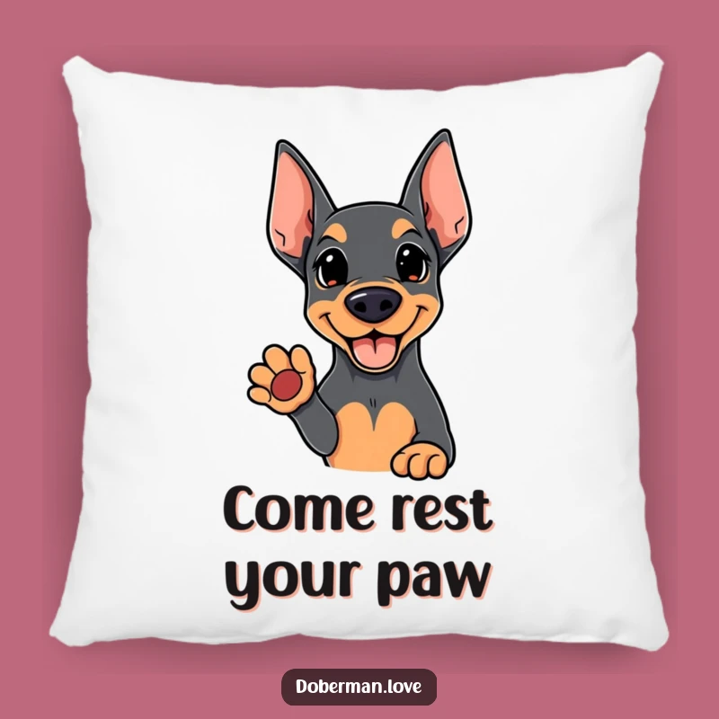 Soft Funny Kawaii Doberman Pillow: Cozy Paw Comfort, Dreamy Funny Gift