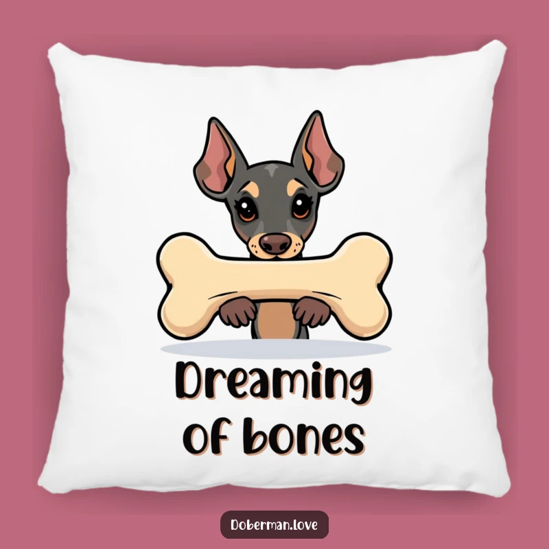 Funny Kawaii Doberman Pillow: Bone Peeker Comfort, Soft & Hilarious Home Accent