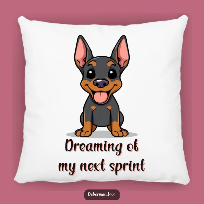 Comforting Funny Doberman Pillow: Happy Panting Dog, Cozy & Hilarious Gift for Dog Moms