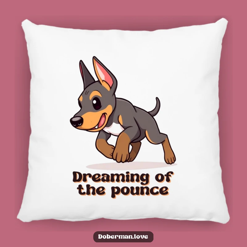 Funny Doberman Puppy Pillow: Pounce Action Comfort, Adorable Funny Gift