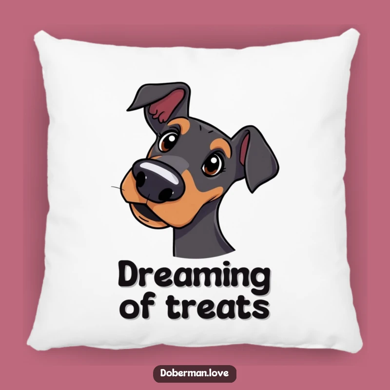Funny Curious Doberman Pillow: Cozy Contemplation, Delightful Funny Gift