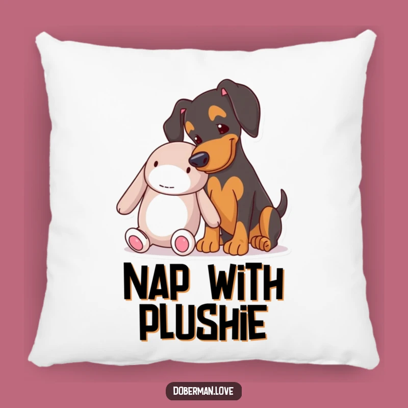 Funny Doberman Accent Pillow: Cozy & Humorous Decor for Playful Dog Lovers