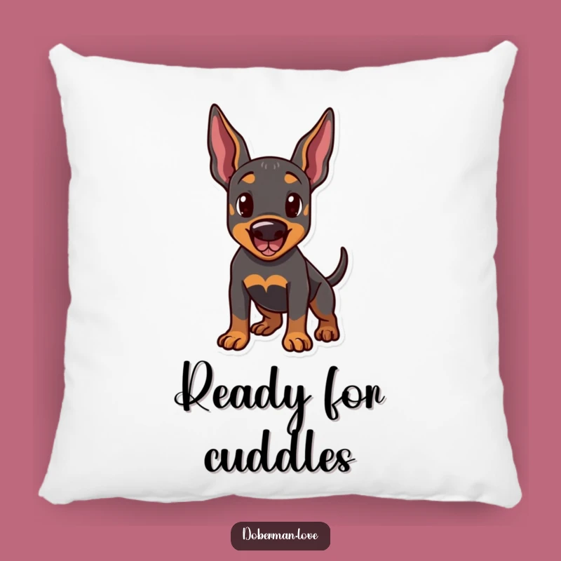 Funny Doberman Playtime Accent Pillow: Cozy Comfort with Canine Spirit