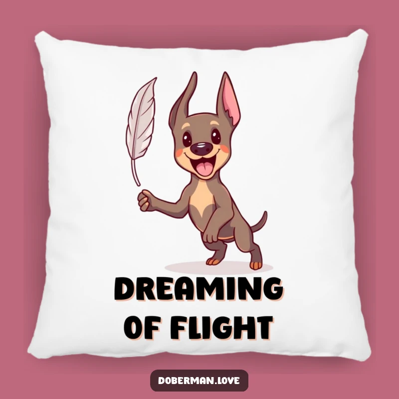 Funny Kawaii Doberman Pillow: Feather Pounce Comfort, Soft & Hilarious Accent