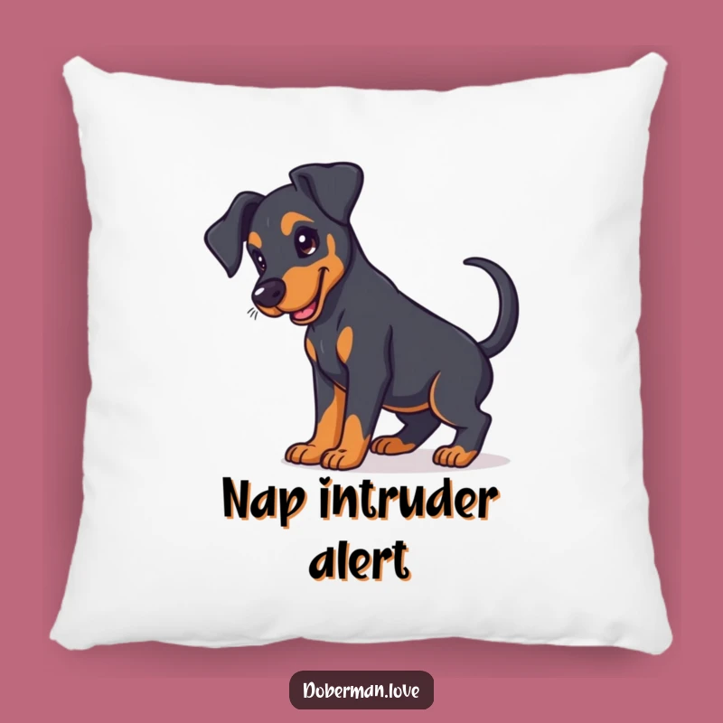 Funny Doberman Puppy Pillow Floppy Ears Cozy Funny Gift Accent