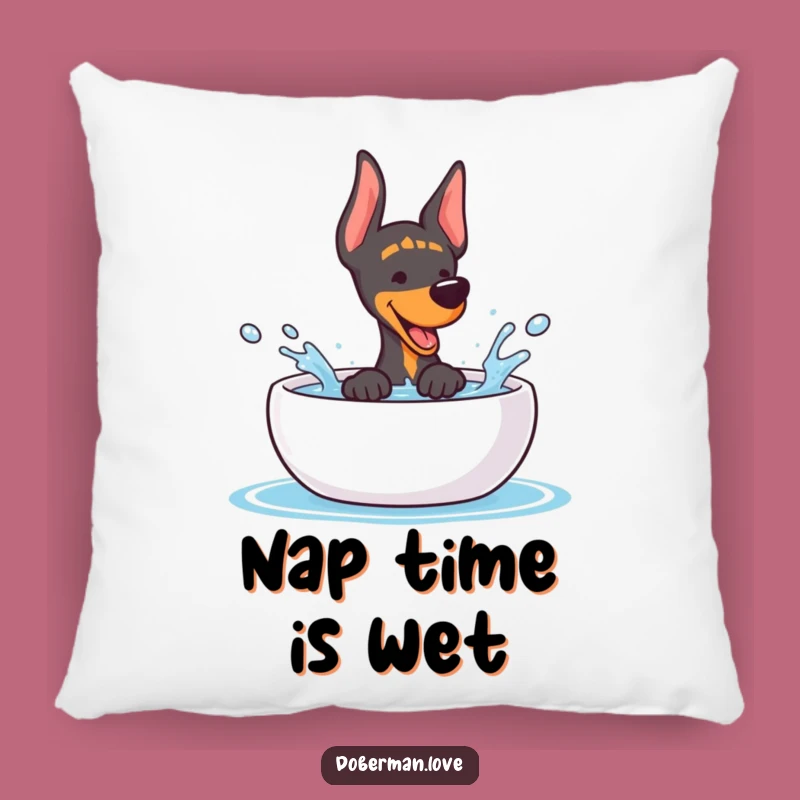 Funny Kawaii Doberman Splash Pillow - Cozy Dog Accent Gift