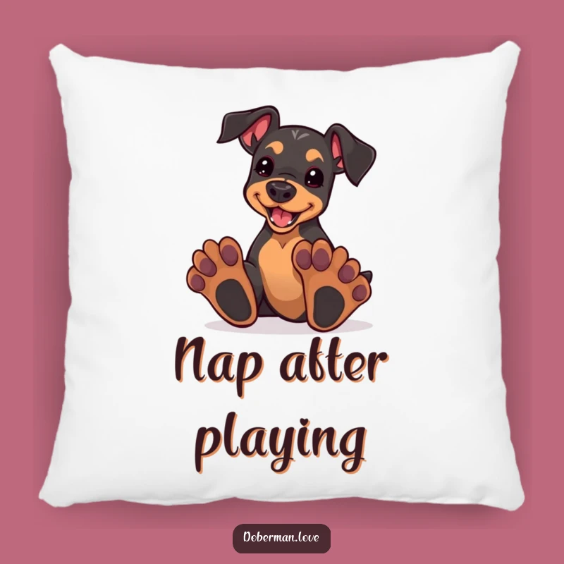 Soft Doberman Puppy Pillow - Funny Oversized Paws Cushion Gift