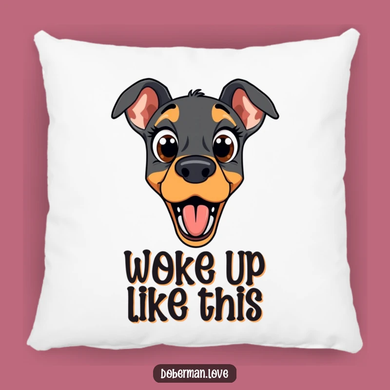 Funny Surprised Doberman Pillow: Cozy Up with a Hilarious Reaction