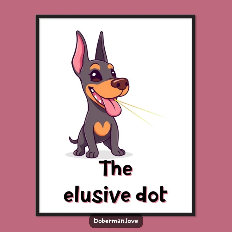 Funny Doberman Laser Chase Digital Art: Instant Doggy Fun Download!