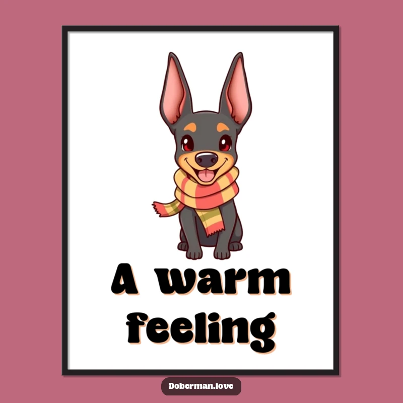 Funny Happy Doberman Digital Art - Instant Cheerful Download