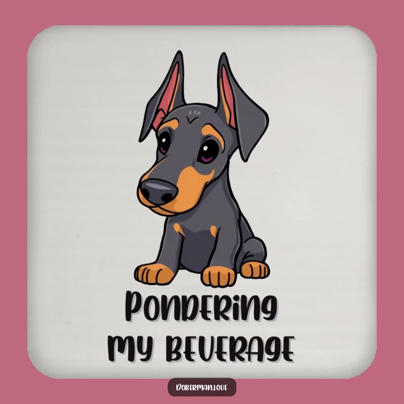 Funny Doberman Coaster Set: Protect Surfaces with Curious Canine Style