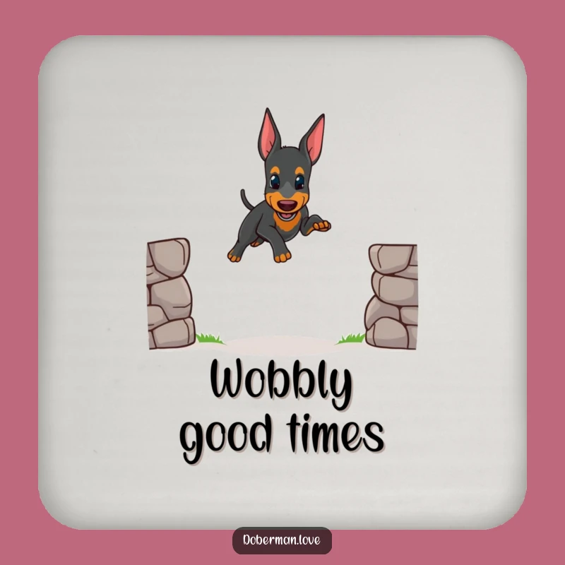 Funny Wobbly Doberman Jump Coaster: Cute Dog Table Gift
