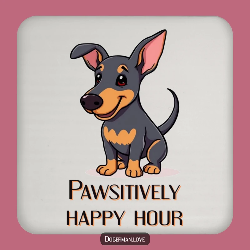 Funny Enthusiastic Doberman Coaster: Protect Surfaces, Cute Funny Gift