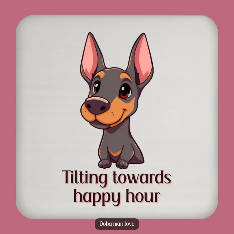 Sophisticated Funny Doberman Head Tilt Coasters: Protect Surfaces, Unique Funny Gift