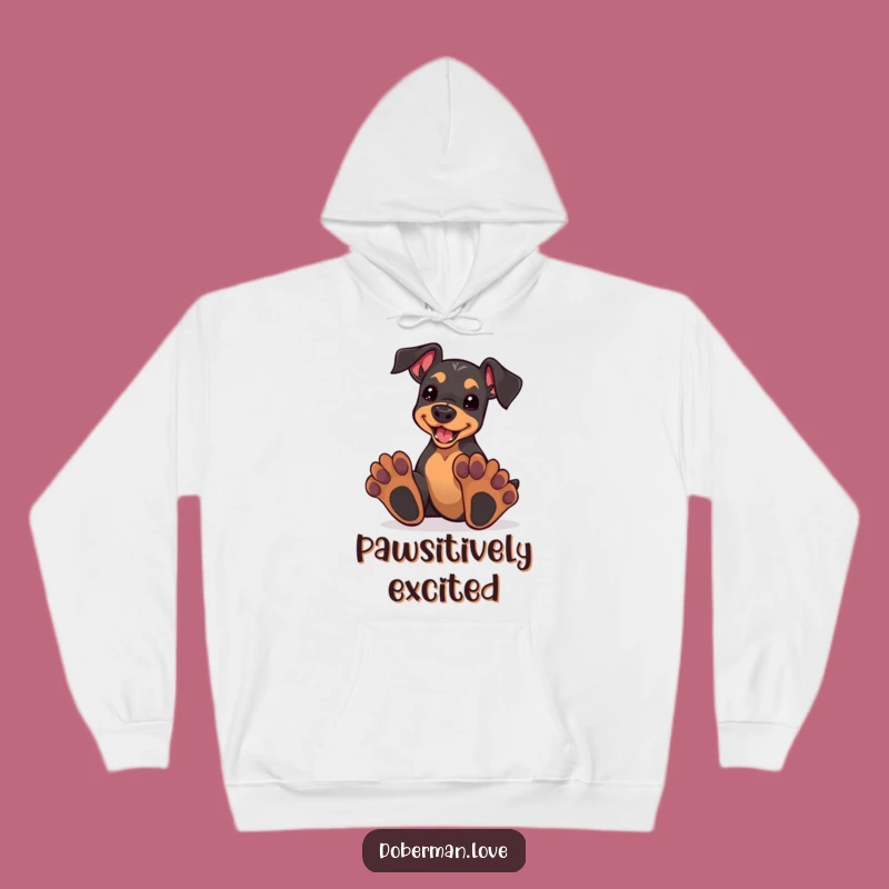 Cozy Doberman Puppy Hoodie - Funny Oversized Paws Play Gift
