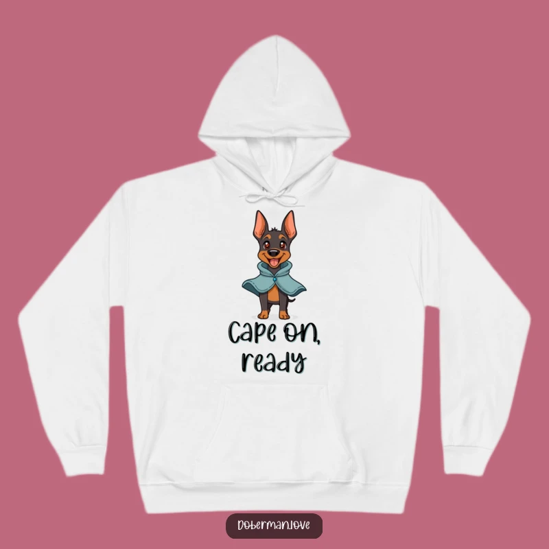 Cozy Funny Doberman Hero Hoodie: Cape Comfort - Great Funny Gift