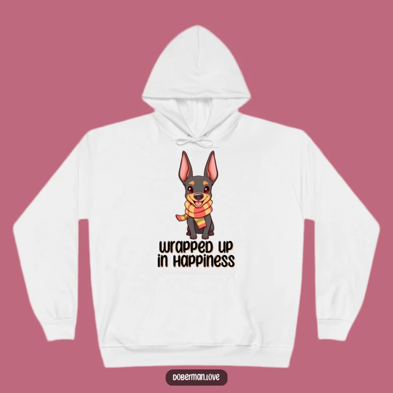 Cozy Funny Happy Doberman Hoodie - Warm Dog Lover Gift