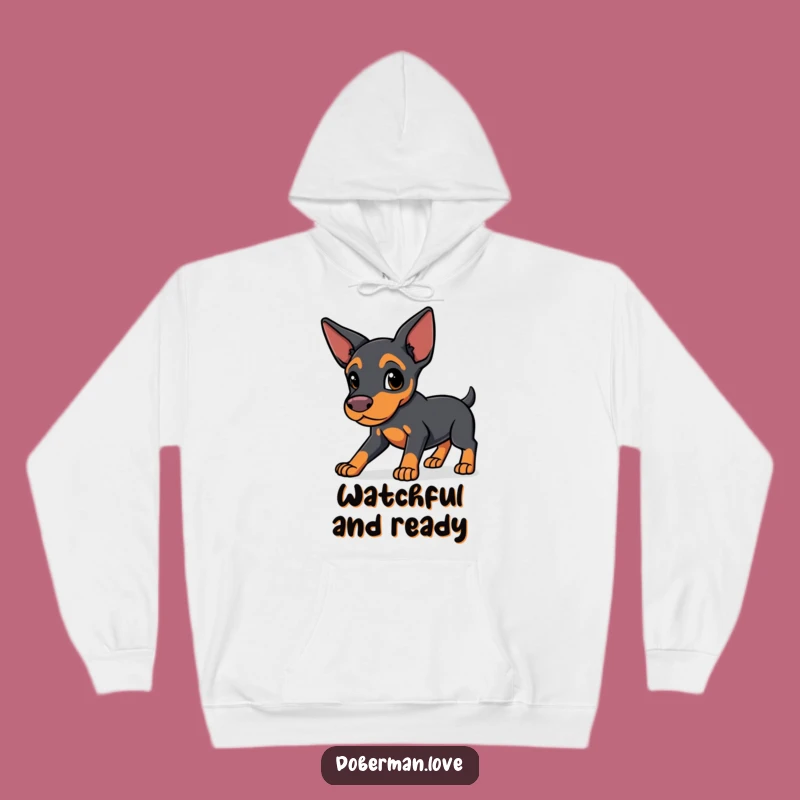 Cozy Funny Protective Doberman Hoodie - Kawaii Guard Sweatshirt, Gift