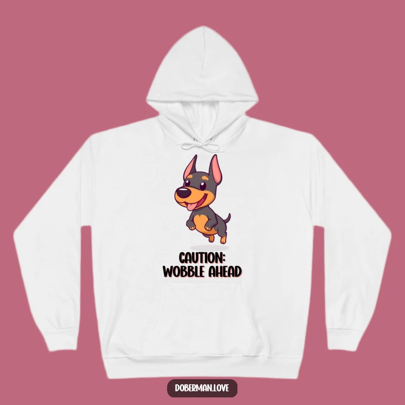 Funny Chubby Doberman Hoodie: Cozy Comfort and Hilarious Wobbly Trot Style!