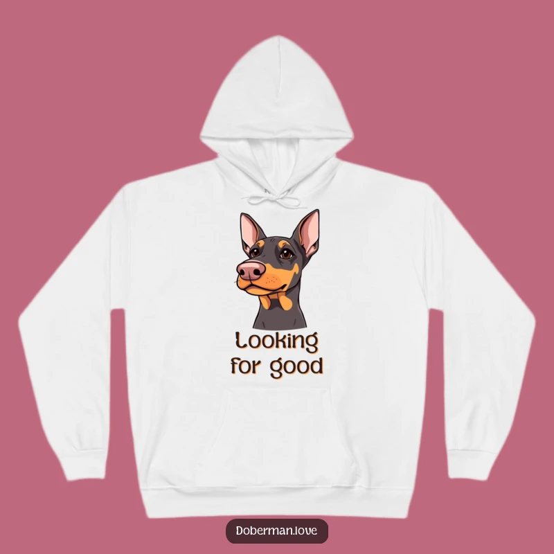 Funny Doberman Hoodie: Cozy Kind Eyes Upward Comfort