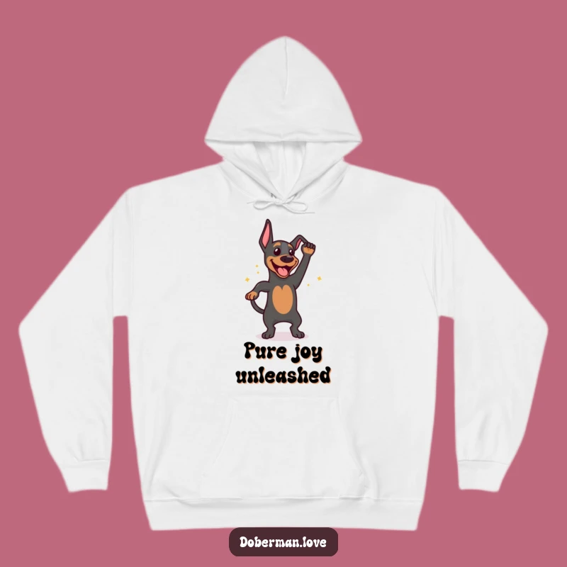 Funny Happy Doberman Tail Wag Hoodie: Cozy Dog Lover Gift