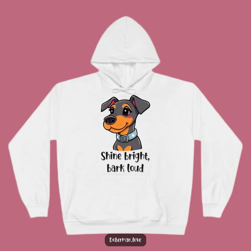 Funny Whimsical Doberman Sparkle Collar Hoodie - Cozy Chic Dog Gift