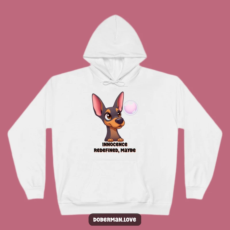 Funny Surprised Doberman Bubble Hoodie: Cozy & Cute Dog Lover Gift
