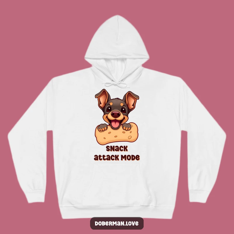 Cozy Funny Doberman Puppy Biscuit Hoodie: Biscuit Buddy - Great Funny Gift