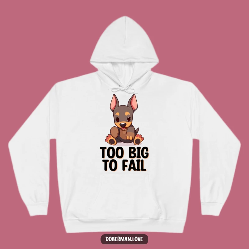 Funny Kawaii Doberman Hoodie: Oversized Paws Playing, Cozy Funny Gift