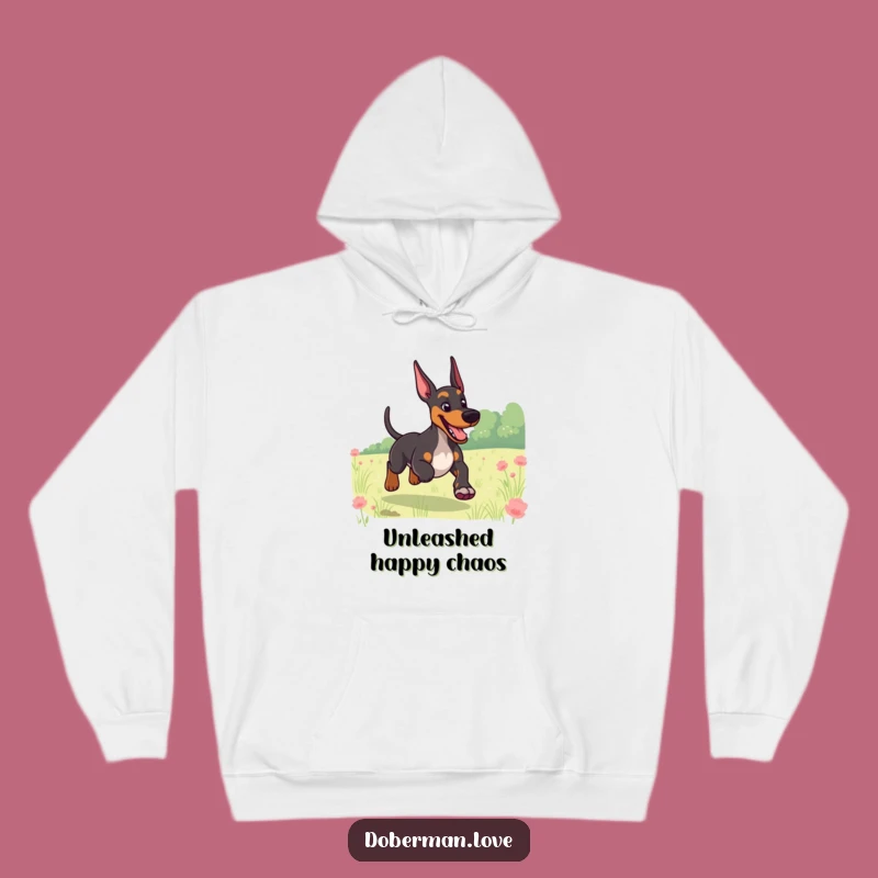Cozy Funny Giggling Doberman Hoodie: Warmth and Canine Happiness Gift