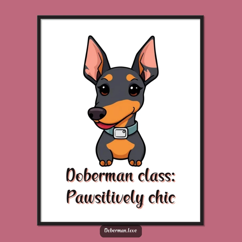 Free Printable Wall Art: Proud Kawaii Doberman - Funny Downloadable Decor Gift