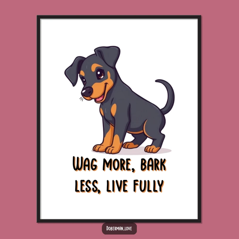 Free Printable Wall Art: Cute Doberman Puppy - Funny Downloadable Decor