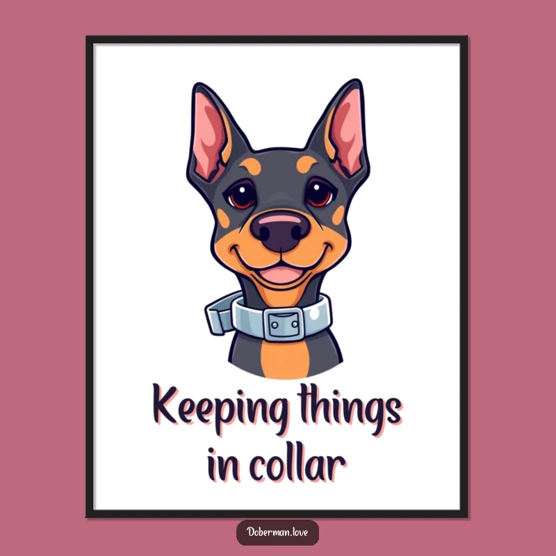Free Printable Wall Art: Doberman Collar Balance Funny Dog Decor Downloadable