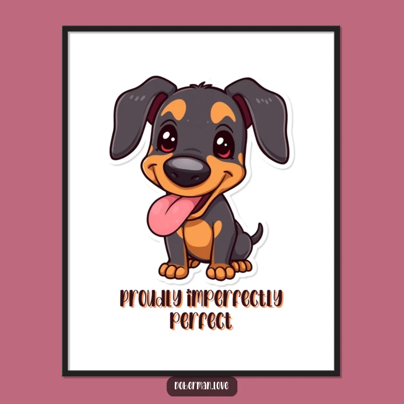 Free Printable Wall Art: Joyful Doberman Proudly Panting, Happy Dog Decor Downloadable
