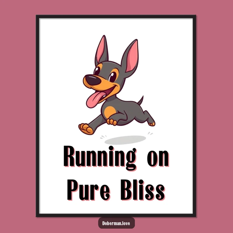 Free Printable Wall Art: Joyful Doberman, Uninhibited Humor, Happy Dog Downloadable Decor